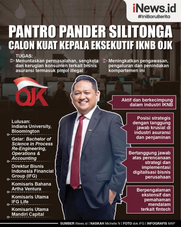 Pantro Pander Silitonga Pantro Pander Silitonga, calon kuat kepala eksekutif IKNB OJK (Infografis iNews.id)