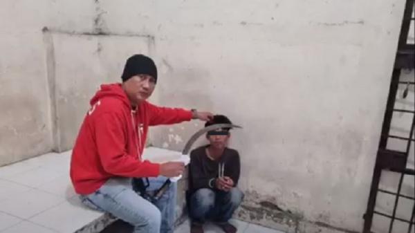 Anggota geng motor pelaku pembunuhan di Medan saat diamankan polisi. (Foto: iNews/Yudha Bahar)