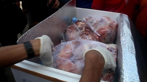 Kelabui Petugas Pakai Dokumen Ikan, 300 Kg Daging Babi Disita di Pelabuhan Parepare