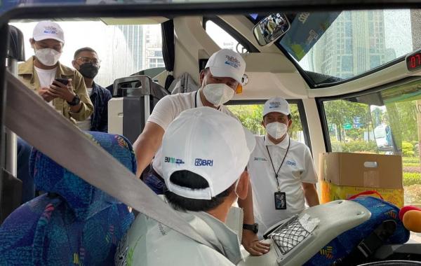 Mudik Gratis BRI Dalam program mudik gratis tahun ini, Bank BRI menyediakan 45 armada bus bagi masyarakat. (Foto: Dok. BRI)