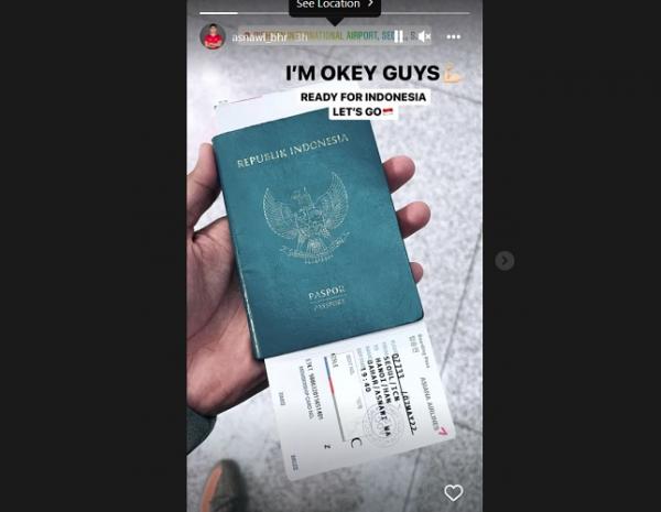 Asnawi berangkat ke vietnam Asnawi Mangkualam sempat dikabarkan mengalami cedera ketika membela Ansan Greeners melawan Anyang FC di Liga 2 Korea Selatan. Namun, kini Asnawi mengabarkan siap terbang ke Vietnam. (foto: Instagram/Asnawi_bhr).
