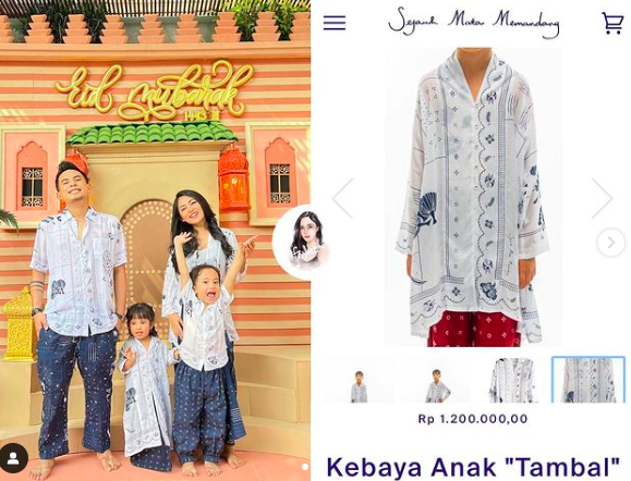 rtis Belikan Baju Lebaran Anak Paling Mahal. (Foto: instagram)