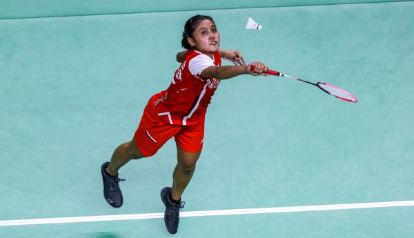 Pebulu tangkis tunggal putri Indonesia, Bilqis Prasista saat tampil di Piala Uber 2022. (Foto: Bwfbadminton.com)