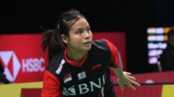 Tunggal putri Indonesia Komang Ayu Cahya Dewi dikalahkan wakil China Chen Yu Fei 12-21, 11-21 pada perempat final Piala Uber 2022, Kamis (12/5/2022). (Foto: Twitter/@INABadminton)