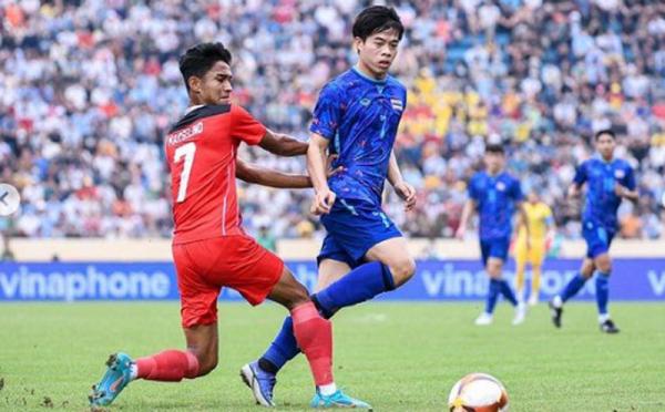 Timnas Indonesia U-23 mendominasi jalannya babak pertama melawan Thailand di semifinal SEA Games 2021, Kamis (19/5/2022). Tapi kedudukan masih sama kuat 0-0. (Foto: Instagram/Changsuek)