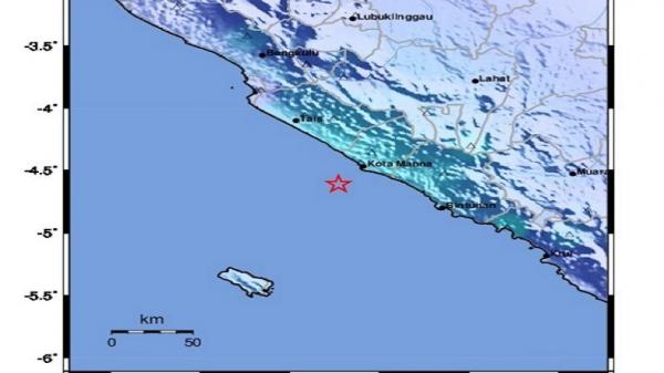 Gempa Magnitudo 4,8 Guncang Bengkulu Selatan, Getaran Dirasakan hingga Liwa