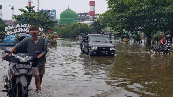 motor terendam banjir rob Ilustrasi - sepeda motor yang terendam banjir rob. Foto: Ist.