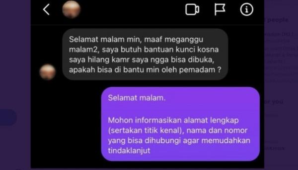 DM Warga ke Instagram Damkar (Foto : Ist)