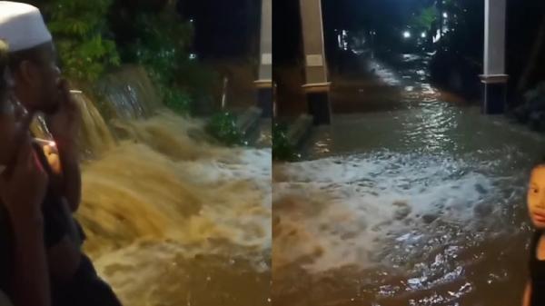 Hujan Deras Sebabkan Sungai Meluap, Banjir 3 Meter Rendam Rumah dan Sawah di Nagrak Cianjur