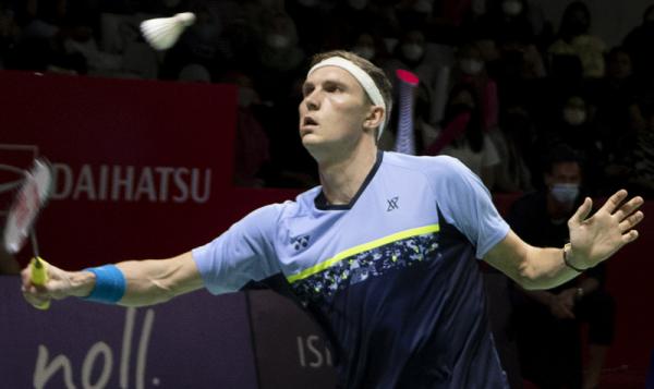 Viktor Axelsen Tunggal putra Denmark Viktor Axelsen juara Indonesia Masters 2022. (Foto: ANTARA FOTO/Muhammad Adimaja/rwa)