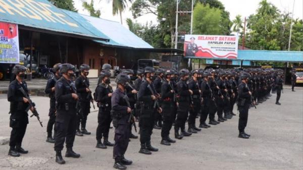 Satu Kompi Pasukan Brimob Nusantara Tiba di Nabire, Siap Bertugas di Titik Rawan