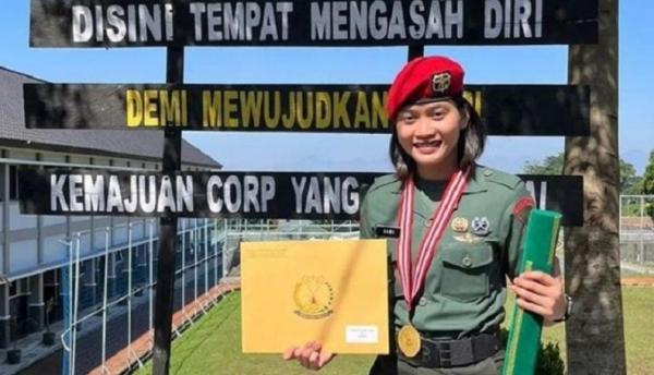 Bintara dari satuan Kopassus Serda (K) Indah Puspita Sari meraih nilai tertinggi. (Foto dok Kopassus).