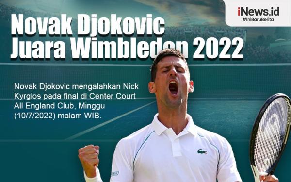Infografis Novak Djokovic Juara Wimbledon 2022 usai Bekuk Nick Kyrgios