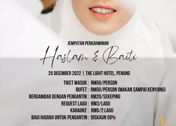 Undangan pernikahan viral di Malaysia (Foto: Twitter)