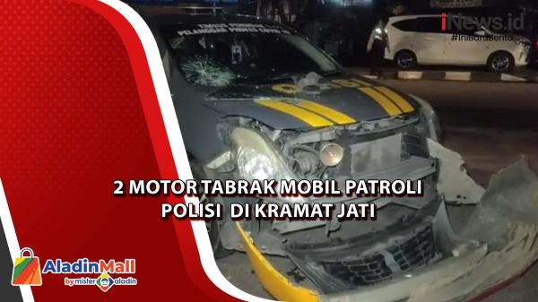 Video 2 Motor Tabrak Mobil Patroli Polisi  di Kramat Jati
