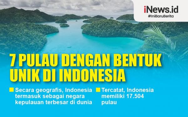 Infografis 7 Pulau Dengan Bentuk Unik Di Indonesia