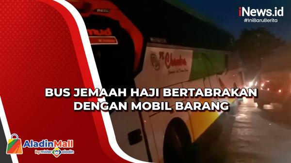 Bus Jemaah Haji Bertabrakan dengan Mobil Barang