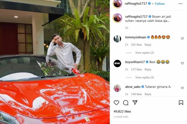 Postingan terbaru Raffi Ahmad. (Foto: tangkapan layar/Instagram @raffinagita1717