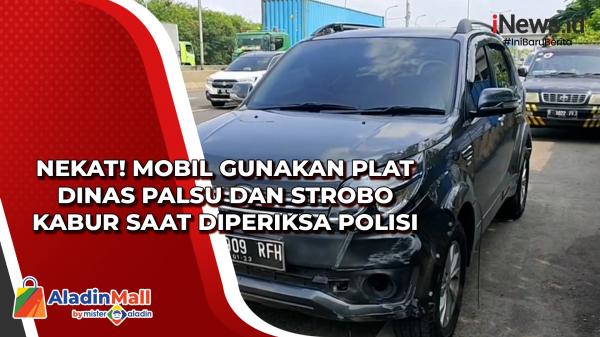 Nekat! Mobil Gunakan Plat Dinas Palsu dan Strobo Kabur saat Diperiksa Polisi