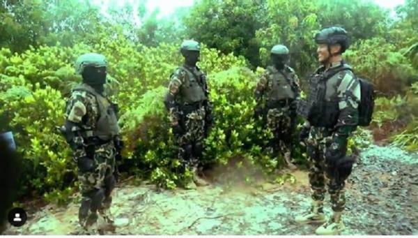 Panglima TNI Jenderal Andika Perkasa dalam latihan Super Garuda Shield di Dabo Singkep, Jambi. (Foto IG Letjen Suhartono).