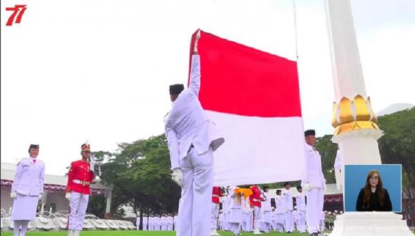 Detik-Detik Pengibaran Bendera Merah Putih saat Upacara HUT ke-77 RI di Istana