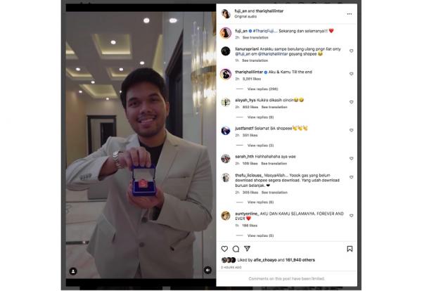 Postingan terbaru Fuji. (Foto: tangkapan layar Instagram @fuji_an)
