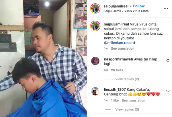 Saipul Jamil unggah video menjadi tukang cukur. (Foto: Instagram)