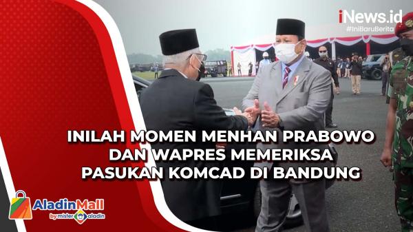 Inilah Momen Menhan Prabowo dan Wapres Memeriksa Pasukan Komcad di Bandung