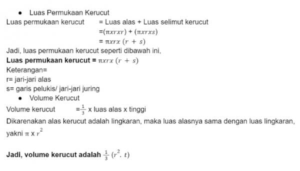 Rumus Luas Permukaan Kerucut1 Rumus Luas Permukaan Kerucut