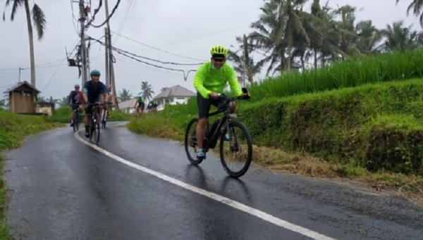 Rute Bersepeda di Bali view pedesaan salah satunya di Desa Wisata Ubud, Gianyar. (Foto: Polres Gianyar)