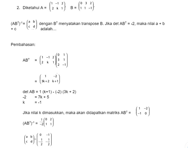 transpose matriks