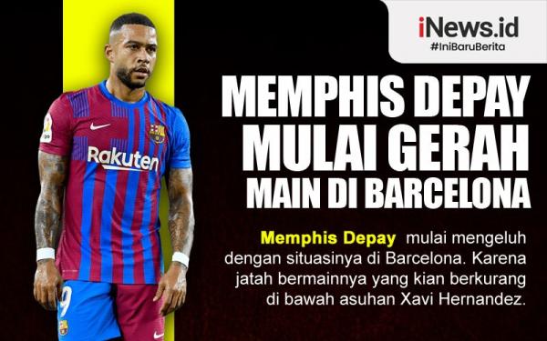 Infografis Memphis Depay Mulai Gerah Main di Barcelona