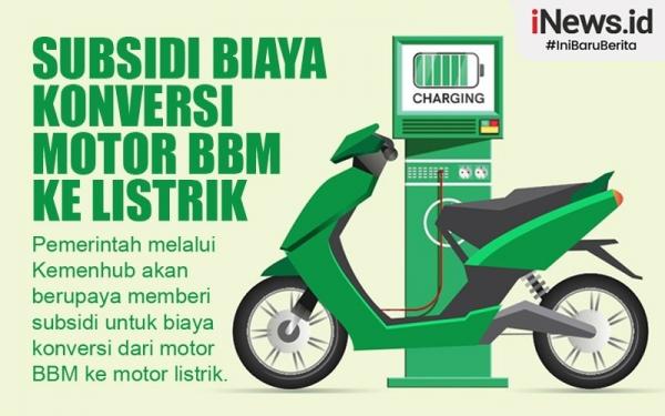 Infografis Subsidi Biaya Konversi Motor BBM Ke Listrik