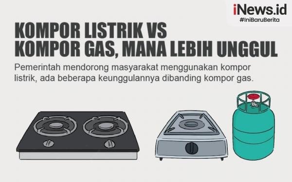 Infografis Kompor Listrik Vs Kompor Gas, Mana Lebih Unggul?