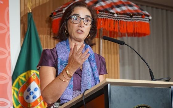 Menteri Elvira Fortunato di Resepsi Diplomatik KBRI Lisabon (Foto: KBRI Lisabon) 