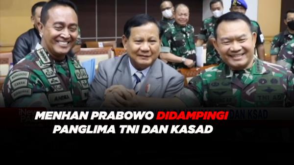 Hadiri RDP Komisi I DPR RI, Menhan Prabowo Didampingi Panglima TNI dan KASAD