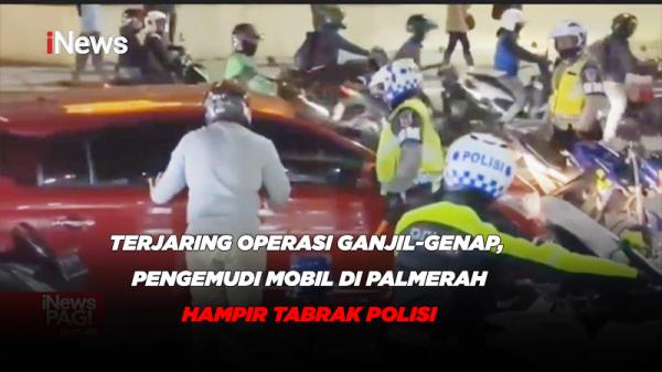 Terjaring Operasi Ganjil-Genap, Pengemudi Mobil Hampir Tabrak Polisi