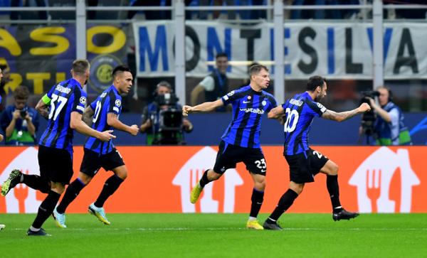 Inter Milan Vs Barcelona Inter Milan menang 1-0 atas Barcelona pada matchday ketiga Grup C Liga Champions di Giuseppe Meazza, Rabu (5/10/2022) dini hari WIB. (Foto: REUTERS/Daniele Mascolo)