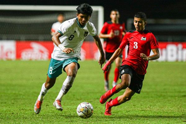 Timnas Indonesia U-16 menang 2-0 atas Palestina di pada babak penyisihan Grup B Kualifikasi Piala Asia U-17 2023. (foto: Aldi Chandra/MPI