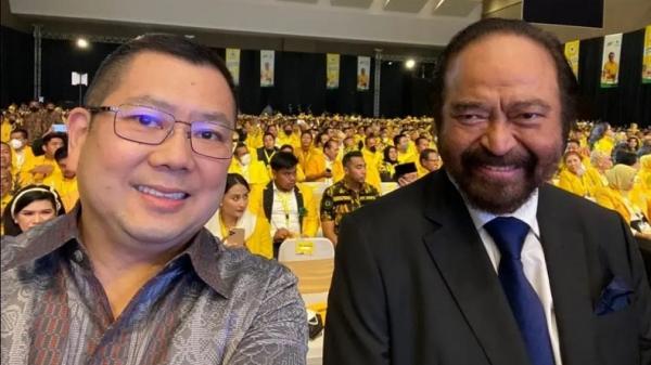 Ketua Umum Partai Perindo Hary Tanoesoedibjo bersama Ketua Umum Partai Nasdem Susrya Paloh (foto Instagram Hary Tanoesoedibjo)
