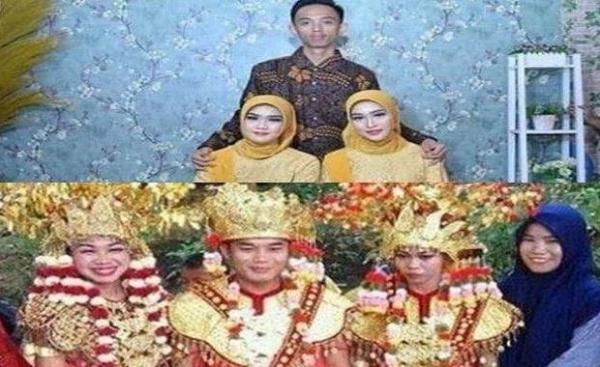 Tangkapan layar pria asal Muba menikahi dua perempuan cantik. (Foto: MPI/Era Neizma W)