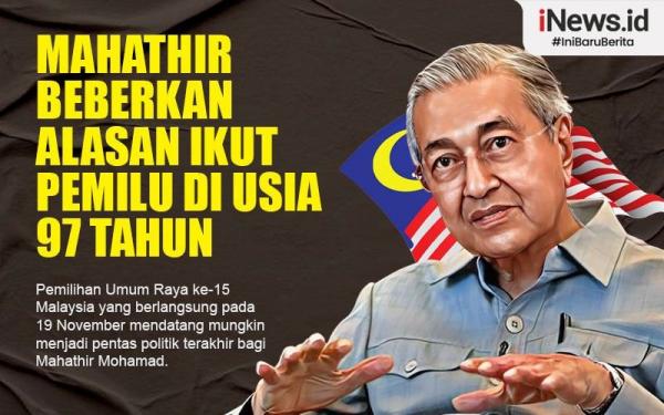 Infografis Mahathir Beberkan Alasan Ikut Pemilu Malaysia Lagi