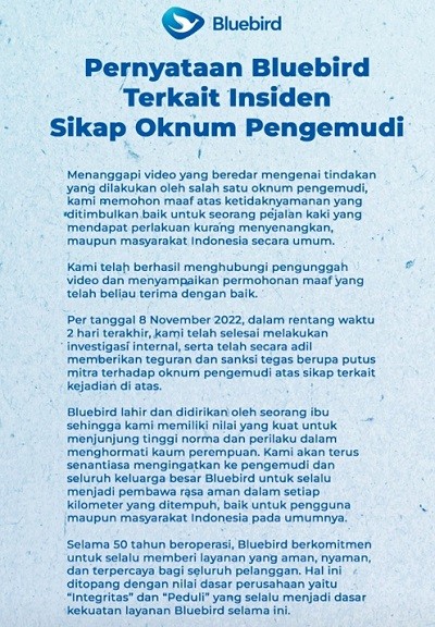 Pernyataan Blue Bird
