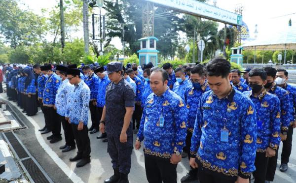 Suasana upacara peringatan Hari Pahlawan 2022 Pemerintah Kabupaten Hulu Sungai Utara. (Foto: dok Pemkab HSU)