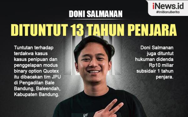 Infografis Doni Salmanan Dituntut 13 Tahun Penjara
