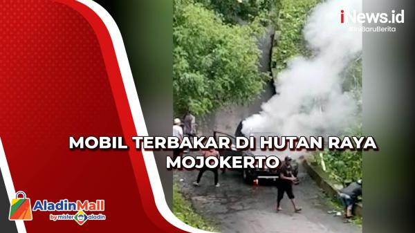 Mobil Terbakar di Kawasan Hutan Raya Mojokerto, Warga dan Penumpang Padamkan Api