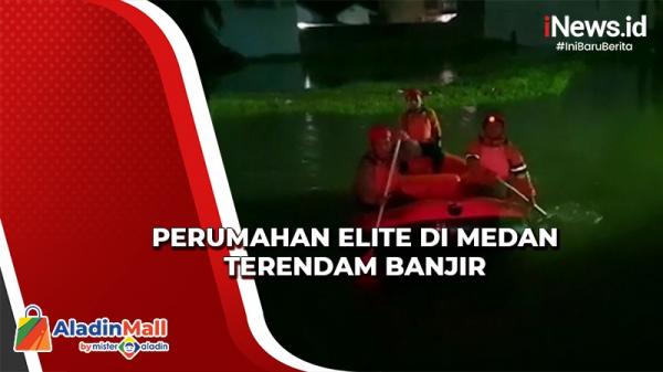 Banjir 1 Meter Rendam Perumahan Elite di Medan, Warga Dievakuasi dengan Perahu Karet