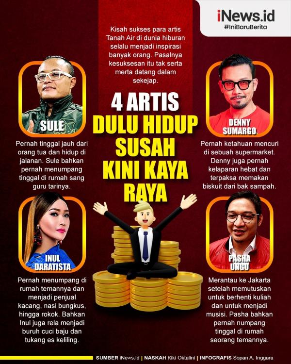 Infografis artis pernah hidup susah. (Foto tim grafis iNews)