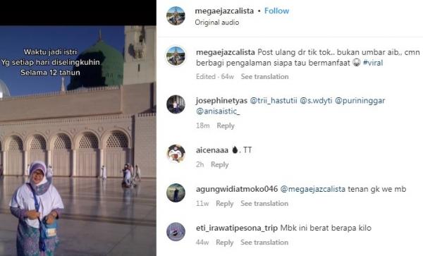 Unggahan almarhumah Mega Puspita, bos logam yang meninggal dalam kecelakaan di Tol Solo-Semarang. (Foto: Instagram)