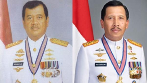 Kedua Panglima TNI dari kesatuan TNI AL yakni Laksamana Widodo Adi Sucipto dan Laksamana Agus Suhartono. (Foto: ist.)